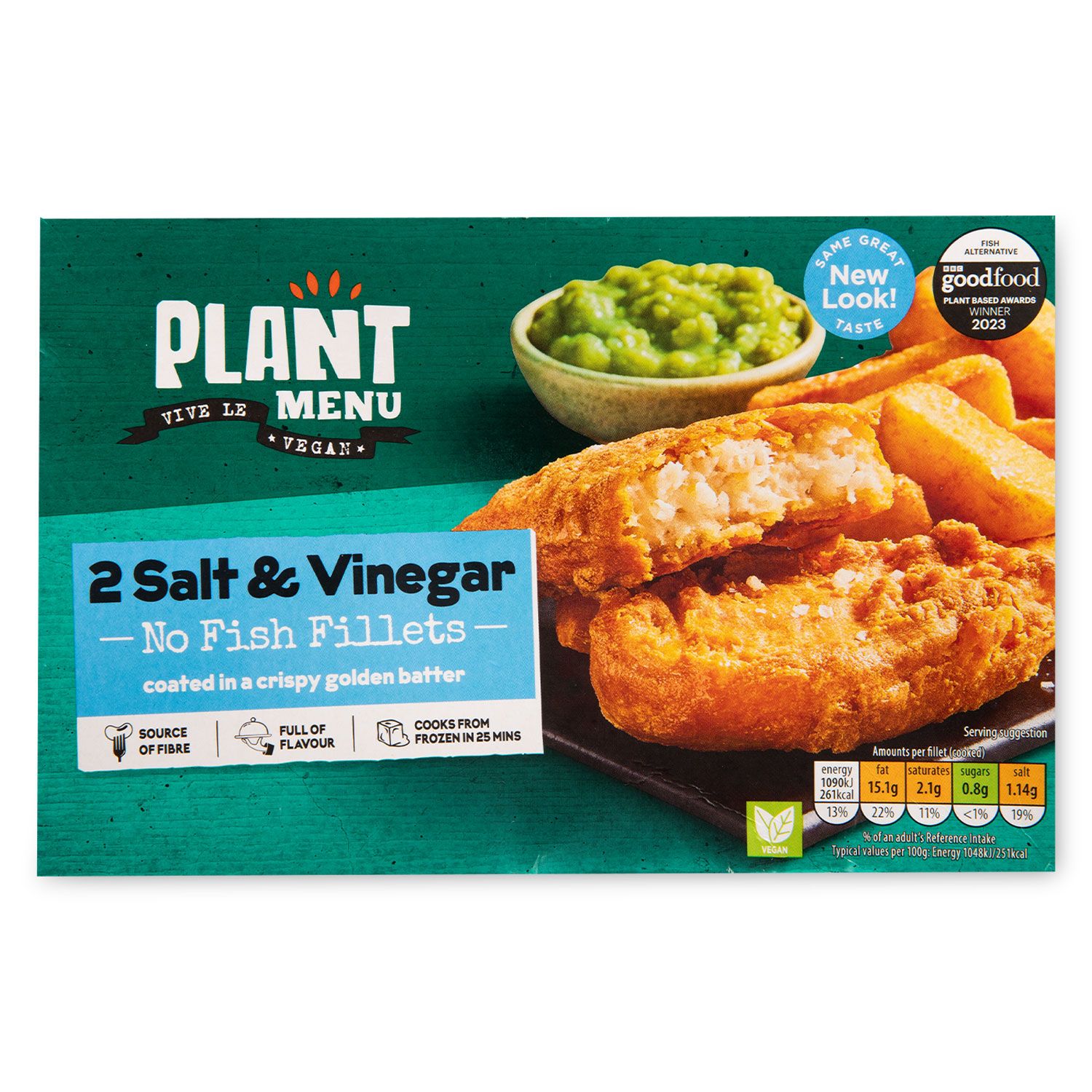 Salt & Vinegar No Fish Fillets 224g 2 Pack Plant Menu